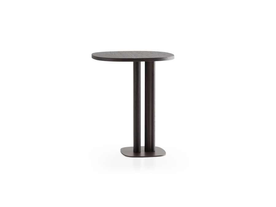 High-end furniture: Manhattan coffee table with Laguna oak wood and burnished metal.