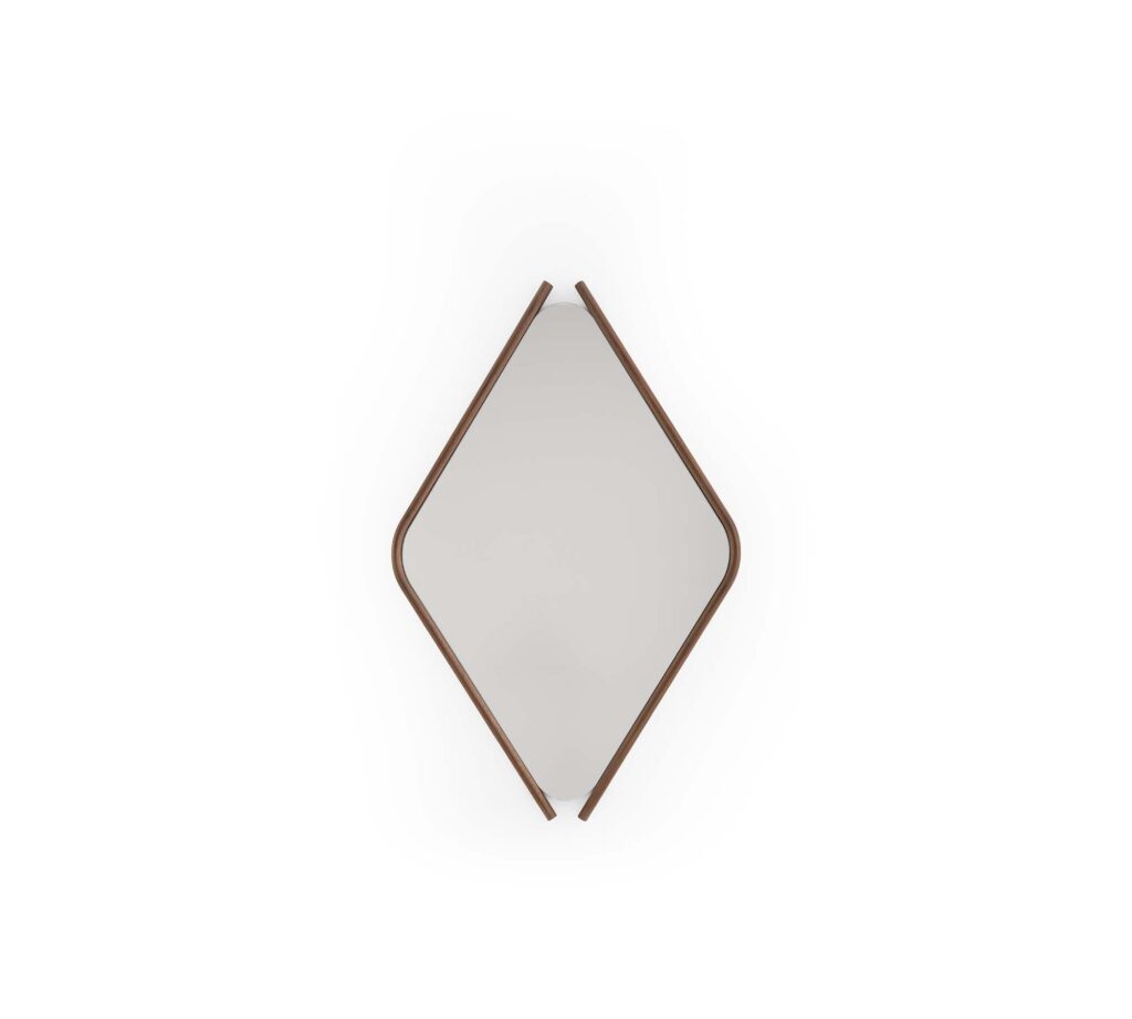 Herringbone allure: Solid wood mirror frame exuding sophistication.