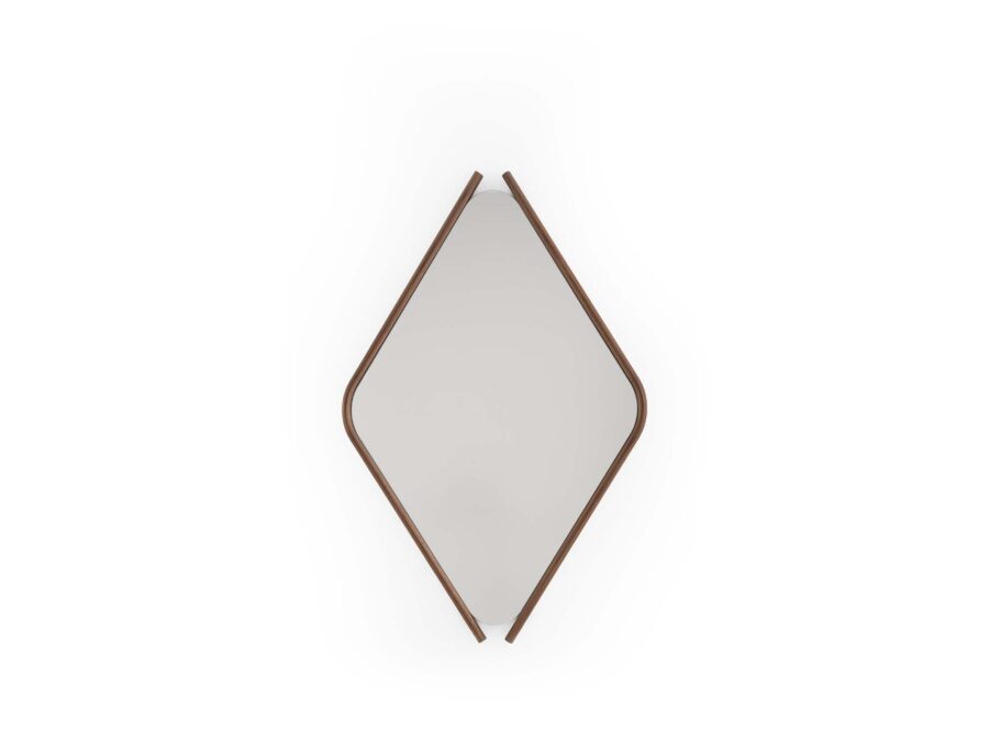 Herringbone allure: Solid wood mirror frame exuding sophistication.