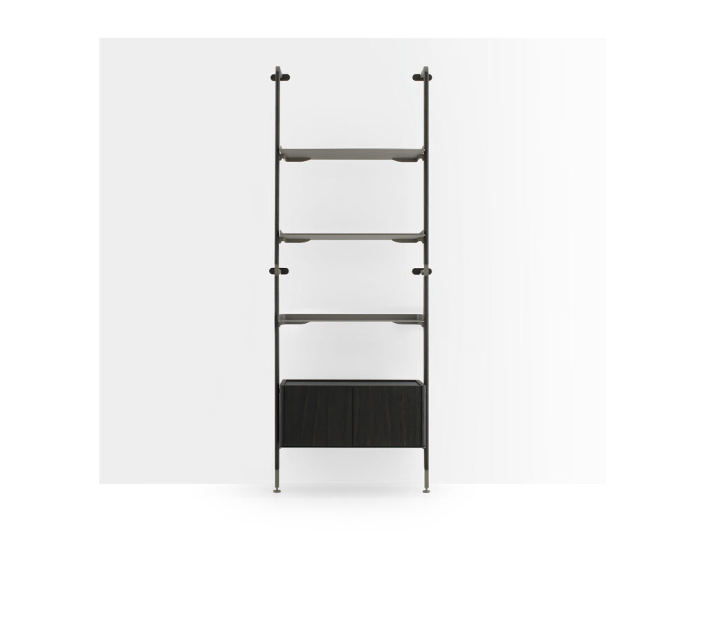 Libreria modulare Galaxy: un connubio perfetto tra legno e metallo per un tocco di eleganza.