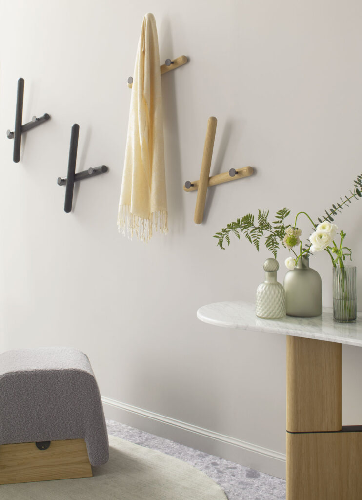 Unique coat rack inspired by traditional craftsmanship.